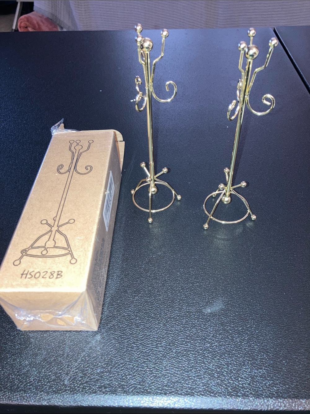 mini miniature coat rack doll Stand Display Elegant Home Accents gold metal 2